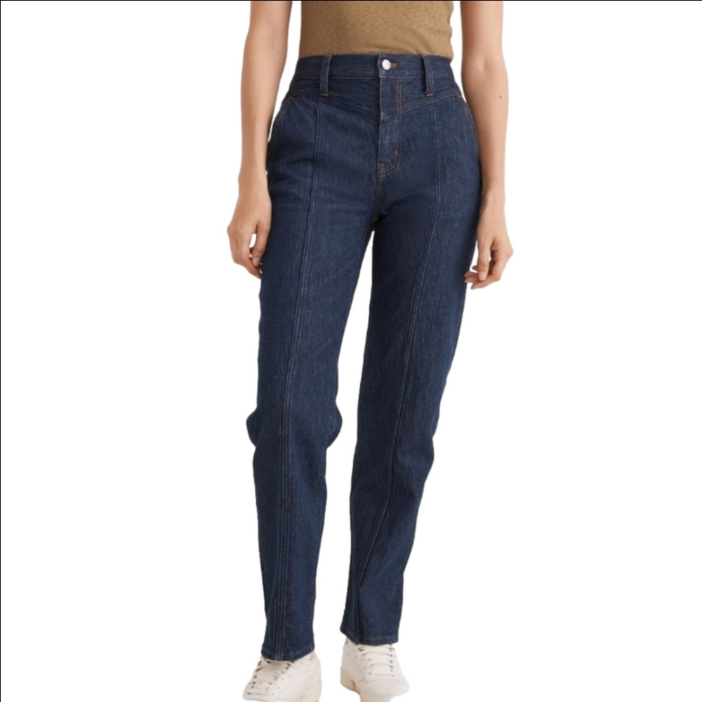 Madewell The Perfect Vintage Straight Jean Seamed Version In Greenhaven Wash